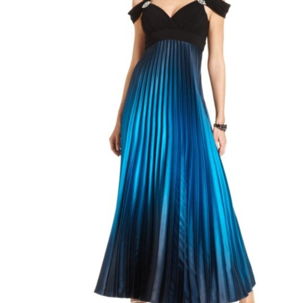 BETSY ADAM Formal Long Dress Size 8 Black/blue